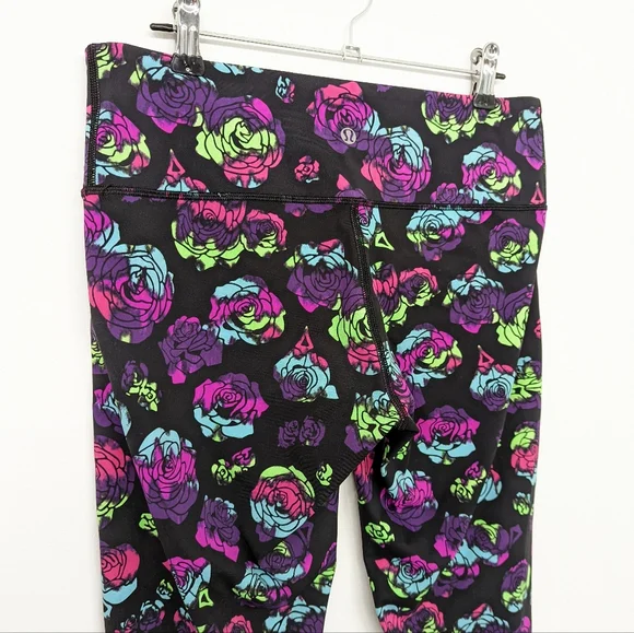 🦄 RARE Lululemon Limited Edition Wunder Under Pant Ivivva Neon Rainbow Rose - Picture 8 of 12